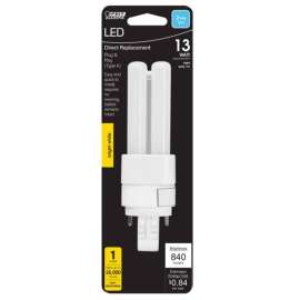 Feit Electric PL GX23-2 LED Light Bulb Bright White 13 Watt Equivalence 1 pk