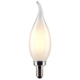 Satco CA10 (Flame Tip) E12 (Candelabra) Filament LED Bulb Soft White 40 Watt Equivalence 2 pk