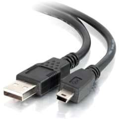 C2G 2m USB Cable, USB 2.0 A to USB Mini B, M/M, Type A Male, Mini Type B Male USB