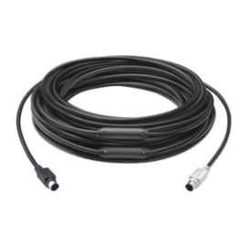 Logitech Group 15M Extended Cable, 49.21 ft Mini-DIN Data Transfer Cable for Video Conferencing System, Hub, Camera, Speakerphone, First End: 1 x 6-pin Mini-DIN (PS/2), Male, Second End: 1 x 6-pin Mini-DIN (PS/2)