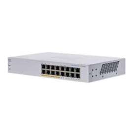 Cisco 110 CBS110-16PP Ethernet Switch, 16 Ports, 2 Layer Supported, 11.41 W Power Consumption, 64 W PoE Budget