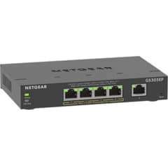 Netgear 5-Port Gigabit Ethernet SOHO Smart Managed Plus PoE Switch with 4-Port PoE+, 5 Ports, Manageable, 2 Layer Supported, 63 W PoE Budget