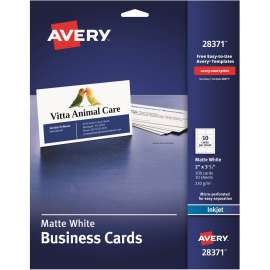 Avery® Inkjet Business Card, 2" x 3 1/2"