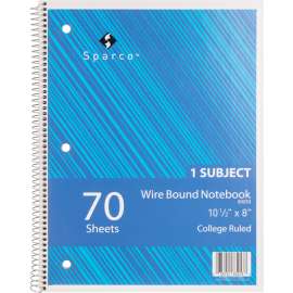 Sparco Wire Bound College Ruled Notebook