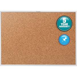 Classic Series Cork Bulletin Board, 72 x 48, Silver Aluminum Frame