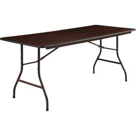 Lorell Economy Laminate Mahogany Folding Tables