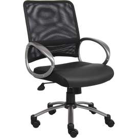 Lorell Mesh Back Bonded Leather Task Chair
