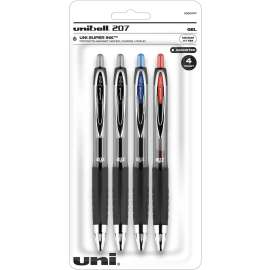uniball 207 Gel Pen, Assorted, 4/Pack