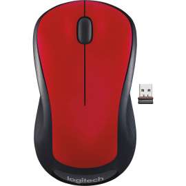 Logitech M310 Wireless Mouse, 2.4 GHz with USB Nano Receiver, 1000 DPI Optical Tracking, 18 Month Battery, Ambidextrous, Compatible with PC, Mac, Laptop, Chromebook (FLAME RED GLOSS), Optical, Wireless, Radio Frequency, 2.40 GHz