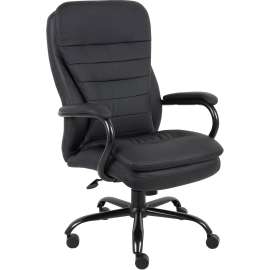 Lorell Bonded Leather Dble Cushion Exec Chair