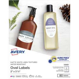Avery Ivory Textured Easy Peel Oval Labels