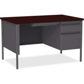 Lorell Fortress Series Mahogany Laminate Top Desk