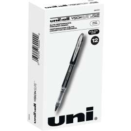 uniball Vision Elite Rollerball Pen, Black, 1 Dozen