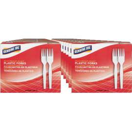 Genuine Joe Heavyweight White Plastic Forks