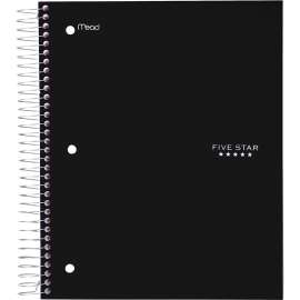 Mead Five Star Wirebound Black 5-subject Notebook