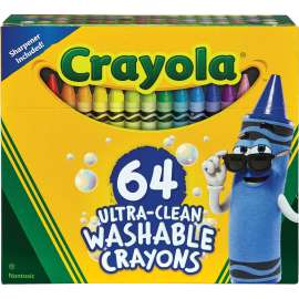Washable Crayons, Assorted, 64/Set