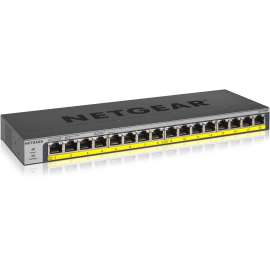 Netgear 16-Port 183W PoE/PoE+ Gigabit Ethernet Unmanaged Switch, 16 Ports, 2 Layer Supported, Twisted Pair, Wall Mountable, Rack-mountable, Desktop
