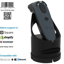Socket Mobile DuraScan D740, Universal Barcode Scanner, Gray & Charging Dock, Wireless Connectivity, 19.49" Scan Distance, 1D, 2D, Imager