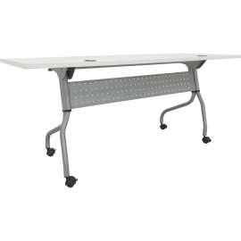 Lorell White Laminate Flip Top Training Table
