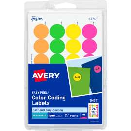 Avery Round Neon Color Coding Labels
