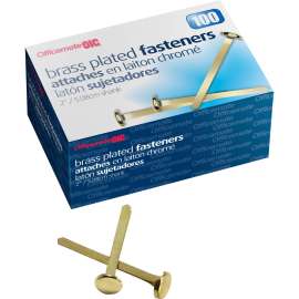 Officemate Brass Plated Round Head Fasteners
