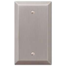 Amerelle Century Brushed Nickel Gray 1 gang Stamped Steel Blank Wall Plate 1 pk