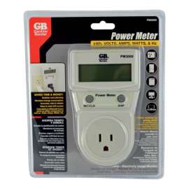 Gardner Bender Power Meter Calculates kW-h, volts, amps, watts and HZ Energy Consumption Monitor