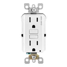 Leviton 15 amps 125 V White AFCI/GFCI Dual Function Outlet 5-15R 1 pk