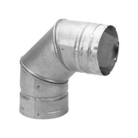 DuraVent 3 in. D X 3 in. D 90 deg Galvanized Steel Stove Pipe Elbow