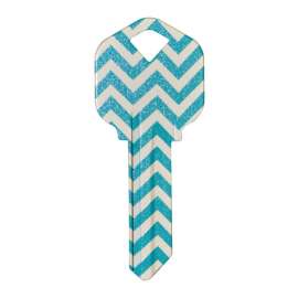 Hillman Wackey Teal House/Office Universal Key Blank Single