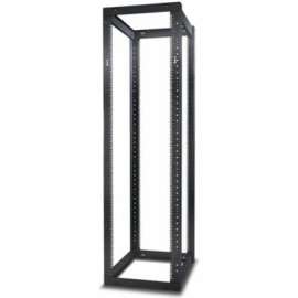 APC by Schneider Electric NetShelter 4 Post Open Frame Rack 44U Square Holes, For Networking, 44U Rack Height x 19" Rack Width, Floor Standing, Black