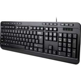 Adesso Spill-Resistant Multimedia Desktop Keyboard (USB), Cable Connectivity, USB Interface, 104 Key Media Player, Email, Internet, My Computer, Calculator, Search, Play/Pause, Volume Down, Volume Up, Previous Track, Next Track, ... Hot Key(s), English (U