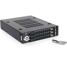 Cremax Icy Dock ToughArmor MB993SK-B Drive Enclosure for 3.5" - Serial ATA/600 Host Interface Internal - Matte Black - 3 x Total Bay - 3 x 2.5" Bay - Metal