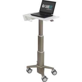 Ergotron Restricted Ergotron CareFit Slim Laptop Cart - 12 lb Capacity - 4 Casters - 4" Caster Size - Cast Aluminum, Plastic, Zinc Plated Steel - White, Warm Gray