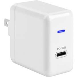 4XEM USB-C 18W Wall Charger, 18 W, 120 V AC, 230 V AC Input, 5 V DC/3 A, 9 V DC, 12 V DC Output