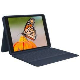 Logitech Rugged Combo 3 Rugged Keyboard/Cover Case (Folio) Apple, Logitech iPad (8th Generation), iPad (7th Generation), iPad (9th Generation) Tablet - Blue - Drop Resistant, Spill Resistant, Wear Resistant, Tear Resistant, Damage Resistant, Scratch