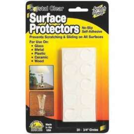 Master Caster Scratch Guard Surface Protectors, 0.75" dia, Circular, Clear, 20/Pack