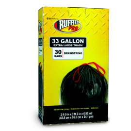 Ruffies Pro 33 gal Trash Bags Drawstring 30 pk 0.95 mil