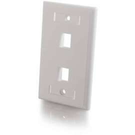 C2G 2-Port Single Gang Multimedia Keystone Wall Plate, White