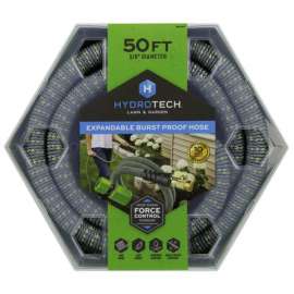 Hydrotech 5/8 in. D X 50 ft. L Medium Duty Expandable Lightweight Garden Hose Green