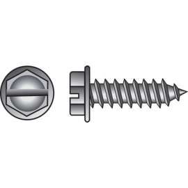 Hillman No. 6 X 1/2 in. L Slotted Hex Washer Head Sheet Metal Screws 100 pk