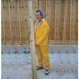 Boulder Creek Yellow PVC-Coated Rayon Three Piece Rain Suit Medium