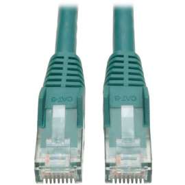 Tripp Lite 7ft Cat6 Gigabit Snagless Molded Patch Cable RJ45 M/M Green 7', 7ft, 1 x RJ-45 Male, RJ-45 Male, Green