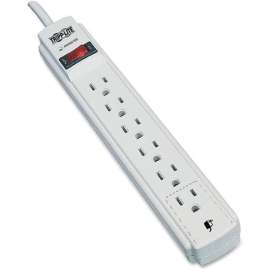 Tripp Lite Protect It! 6-Outlet Surge Protector 4 ft. (1.22 m) Cord 790 Joules Diagnostic LED Light Gray Housing, 6 x NEMA 5-15R, 1800 VA, 790 J, 120 V AC Input