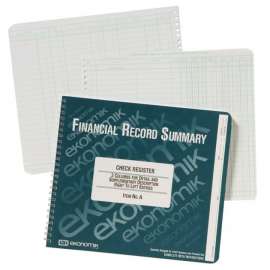 Wirebound Check Register Accounting System, 8 3/4 x 10, 40-Page Book