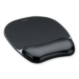 Fellowes Crystals Gel Mousepad Wrist Support Black, 0.56" x 7.94" x 9.06" Dimension, Black, Gel, 4 Pack