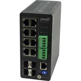 Transition Networks Managed Hardened PoE+ Switch, 8 Ports, Manageable, 2 Layer Supported, Modular