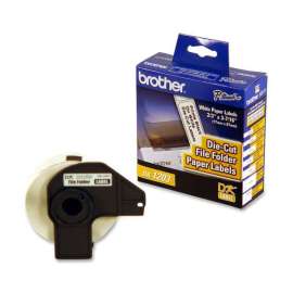 Brother DK1203, File Folder Labels, 3.43" Width x 0.66" Length, 300 / Roll, Rectangle