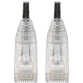 Tripp Lite Cat6 UTP Patch Cable (RJ45), M/M, Gigabit, Snagless, Molded, Slim, Black, 1 ft., 1 ft Category 6 Network Cable for Network Device, Printer, Photocopier, Router, Server, Computer, Modem, Switch, Workstation, First End: 1 x RJ-45 Network, Male