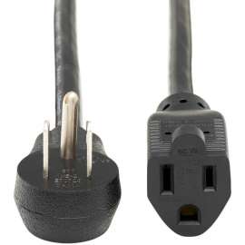 Tripp Lite Power Extension Cord Right-Angle 5-15P to 5-15R 14AWG 15A 6ft, For Server, Computer, PDU, UPS, Workstation, Surge Protector, Network Device, Monitor, 120 V AC / 15 A, Black, North America